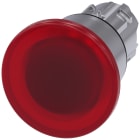 SIEMENS - Pulsante a fungo, illuminato, 22 mm, rotondo, in metallo lucido, colore rosso, 40 mm