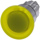 SIEMENS - Pulsante a fungo, illuminato, 22 mm, rotondo, in metallo lucido, colore giallo, 40 mm