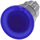 SIEMENS - Pulsante a fungo, illuminato, 22 mm, rotondo, in metallo lucido, colore blu
