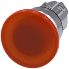 SIEMENS - Pulsante a fungo, illuminato, 22 mm, rotondo, in metallo lucido, colore ambra, 40 mm