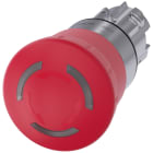 SIEMENS - Pulsante a fungo di ARRESTO DI EMERGENZA, illuminato, 22 mm, rotondo, in metallo lucido, colore rosso, 40 mm 3SU10511HB200AA0