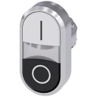 SIEMENS - Pulsante doppio, illuminato, 22 mm, rotondo, in metallo lucido, colore bianco: I, colore nero: O