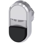 SIEMENS - Pulsante doppio, illuminato, 22 mm, rotondo, in metallo lucido, colore bianco, nero