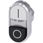 SIEMENS - Pulsante doppio, illuminato, 22 mm, rotondo, in metallo lucido, colore bianco: I, colore nero: O 3SU10513BB610AK0