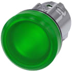 SIEMENS - Indicatore luminoso, 22 mm, rotondo, in metallo lucido, colore verde, gemma, liscia 3SU10516AA400AA0