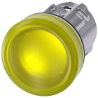SIEMENS - indicatore luminoso, 22 mm, rotondo, in metallo, lucido, giallo, lente, liscio, opalescente, per una luminosità ridotta