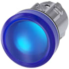 SIEMENS - indicatore luminoso, 22 mm, rotondo, in metallo, lucido, blu, lente, liscio, opalescente, per una luminosità ridotta
