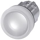 SIEMENS - indicatore luminoso, 22 mm, rotondo, in metallo, lucido, bianco, lente, liscio, opalescente, per una luminosità ridotta