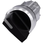 SIEMENS - Selettore, illuminabile, 22 mm, rotondo, in metallo lucido, colore nero, selettore corto