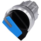 SIEMENS - Selettore, illuminabile, 22 mm, rotondo, in metallo lucido, colore blu, selettore corto