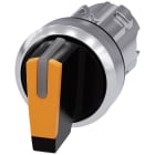 SIEMENS - Selettore, illuminabile, 22 mm, rotondo, in metallo lucido, colore ambra, selettore corto