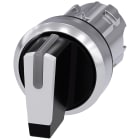 SIEMENS - Selettore, illuminabile, 22 mm, rotondo, in metallo lucido, bianco