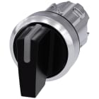 SIEMENS - Selettore, illuminabile, 22 mm, rotondo, in metallo lucido, colore nero, selettore corto 3SU10522BN100AA0