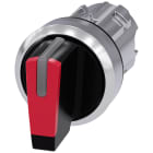 SIEMENS - Selettore, illuminabile, 22 mm, rotondo, in metallo lucido, colore rosso, selettore corto