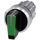 SIEMENS - Selettore, illuminabile, 22 mm, rotondo, in metallo lucido, colore verde, selettore corto