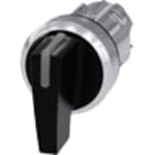 SIEMENS - Selettore, illuminabile, 22 mm, rotondo, in metallo lucido, colore nero, selettore lungo 3SU10522CL100AA0