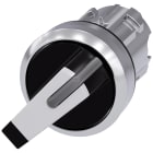 SIEMENS - Selettore, illuminabile, 22 mm, rotondo, in metallo lucido, colore bianco, selettore corto