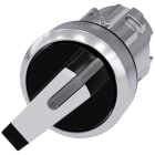 SIEMENS - Selettore, illuminabile, 22 mm, rotondo, in metallo lucido, colore bianco, selettore corto