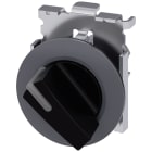 SIEMENS - Selettore, illuminabile, 30 mm, rotondo, in metallo opaco, colore nero, selettore corto