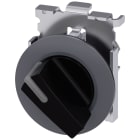 SIEMENS - Selettore, illuminabile, 30 mm, rotondo, in metallo opaco, colore nero, selettore corto