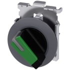 SIEMENS - Selettore, illuminabile, 30 mm, rotondo, in metallo opaco, colore verde