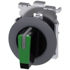 SIEMENS - Selettore, illuminabile, 30 mm, rotondo, in metallo opaco, colore verde