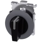 SIEMENS - Selettore, illuminabile, 30 mm, rotondo, in metallo opaco, colore nero, selettore corto