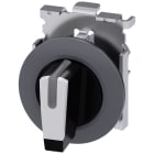 SIEMENS - Selettore, illuminabile, 30 mm, rotondo, in metallo opaco, bianco, selettore corto