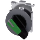SIEMENS - Selettore, illuminabile, 30 mm, rotondo, in metallo opaco, colore verde