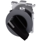 SIEMENS - Selettore, illuminabile, 30 mm, rotondo, in metallo opaco, colore nero, selettore lungo