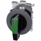 SIEMENS - Selettore, illuminabile, 30 mm, rotondo, in metallo opaco, colore verde