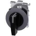SIEMENS - Selettore, illuminabile, 30 mm, rotondo, in metallo opaco, colore nero, selettore lungo