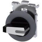 SIEMENS - Selettore, illuminabile, 30 mm, rotondo, in metallo opaco, bianco, selettore corto