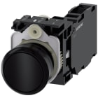 SIEMENS - Pulsante, 22 mm, rotondo, in plastica, colore nero, bottone, 1NO+1NC