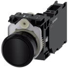 SIEMENS - Pulsante, 22 mm, rotondo, in plastica, colore nero, bottone, 1NO+1NC