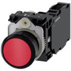 SIEMENS - Pulsante, 22 mm, rotondo, in plastica, colore rosso, bottone, 1NO+1NC 3SU11000AB201FA0