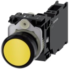 SIEMENS - Pulsante, 22 mm, rotondo, in plastica, colore giallo, bottone, 1NO+1NC