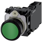SIEMENS - Pulsante, 22 mm, rotondo, in plastica, colore verde, bottone, 1NO+1NC 3SU11000AB401FA0