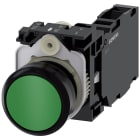SIEMENS - Pulsante, 22 mm, rotondo, in plastica, colore verde, bottone, 1NO+1NC