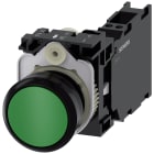 SIEMENS - Pulsante, 22 mm, rotondo, in plastica, colore verde, bottone, 1NO+1NC