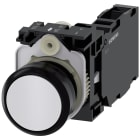 SIEMENS - Pulsante, 22 mm, rotondo, in plastica, colore bianco, bottone, 1NO+1NC 3SU11000AB601FA0