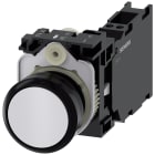 SIEMENS - Pulsante, 22 mm, rotondo, in plastica, colore bianco, bottone, 1NO+1NC
