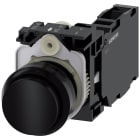 SIEMENS - Pulsante, 22 mm, rotondo, in plastica, colore nero, bottone, 1NO+1NC