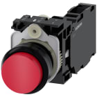 SIEMENS - Pulsante, 22 mm, rotondo, in plastica, colore rosso, bottone, 1NO+1NC 3SU11000BB201FA0