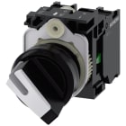 SIEMENS - Selettore, illuminabile, 22 mm, rotondo, in plastica, colore nero, bianco, 1NO+1NC 3SU11002BF601MA0