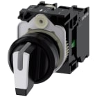 SIEMENS - Selettore, illuminabile, 22 mm, rotondo, in plastica, colore nero, bianco, 1NO, 1NO