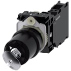 SIEMENS - Selettore a chiave Siemens, C, 22 mm, rotondo, in plastica, estrazione chiave O+I, 1NO+1NC