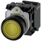 SIEMENS - Pulsante, illuminato, 22 mm, rotondo, in plastica, colore giallo, 1NO, AC/DC 24 V