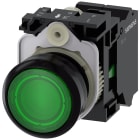 SIEMENS - Pulsante, illuminato, 22 mm, rotondo, in plastica, colore verde, 1NO, AC/DC 24 V