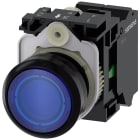 SIEMENS - Pulsante, illuminato, 22 mm, rotondo, in plastica, colore blu, 1NO, AC/DC 24 V
